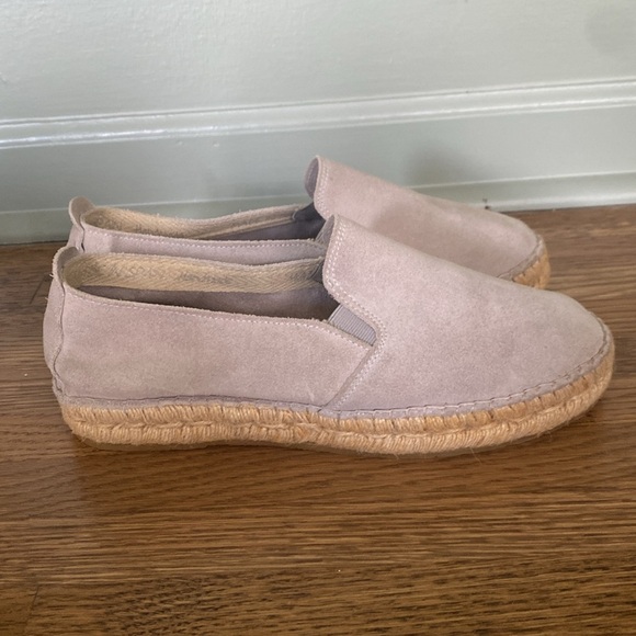 Fabiolas Gray Handcrafted in Spain Suede Espadrille Slip On Loafer- women 's 39 - Picture 1 of 12